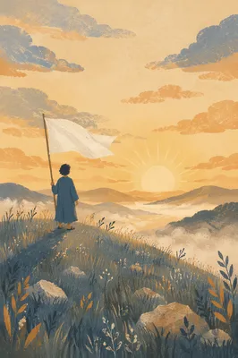 White Flag Surrender at Hopeful Sunrise