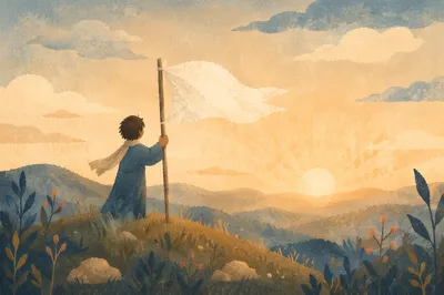 White Flag of Surrender at Sunrise