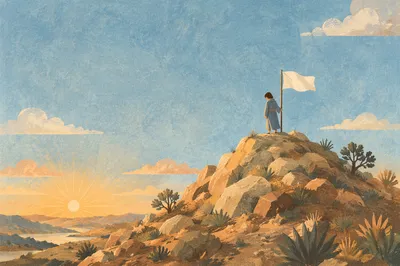 White Flag Surrender at Sunrise Hilltop