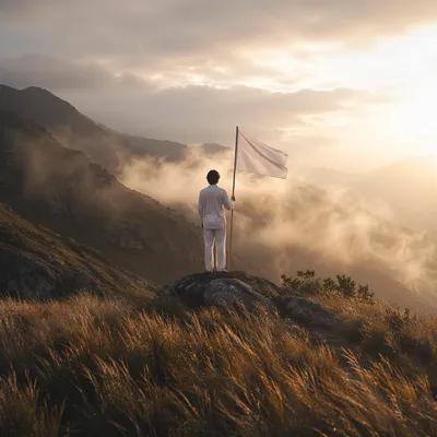 White Flag Surrender at Sunrise Hilltop