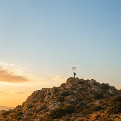 Surrender Flag on Sunrise Hilltop