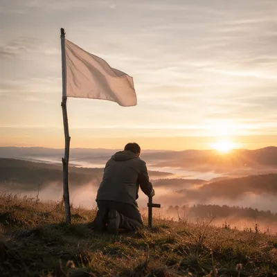 White Flag Surrender at Sunrise Hilltop