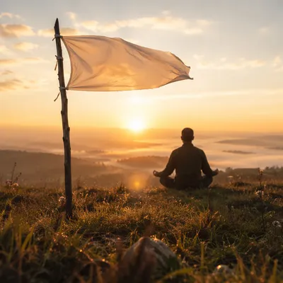 White Flag Surrender on Sunrise Hilltop