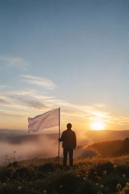 White Flag Surrender on Sunrise Hilltop