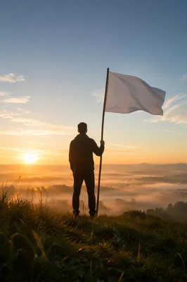 White Flag Surrender at Sunrise Hilltop