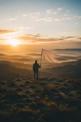Surrender Flag at Hopeful Sunrise