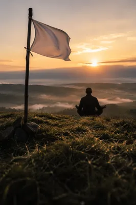 White Surrender Flag at Hopeful Sunrise