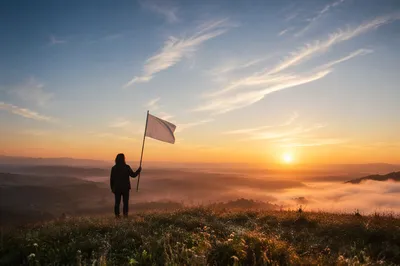 White Flag Surrender at Sunrise Hilltop