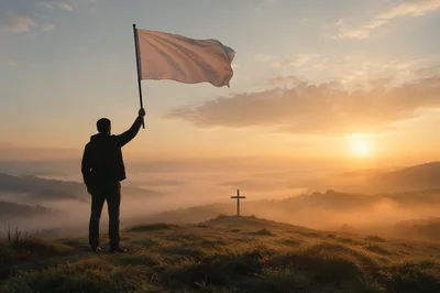 White Flag Surrender at Sunrise Hilltop