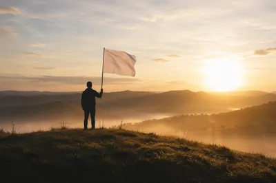 White Flag Surrender at Sunrise Hilltop