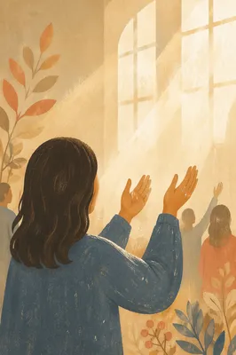 Raised Hands in Soft Morning Light