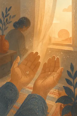 Tearful Open Hands in Morning Light