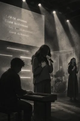 Emotional Singer on Worship Stage