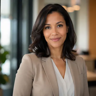 Warm Professional Woman Office Headshot Portrait