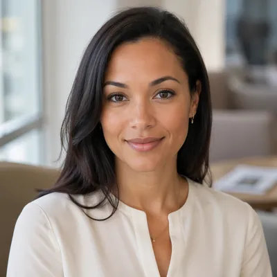 Warm Professional Woman Headshot in Office