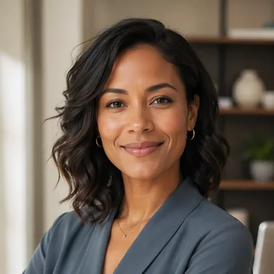 Warm Professional Woman Headshot in Office