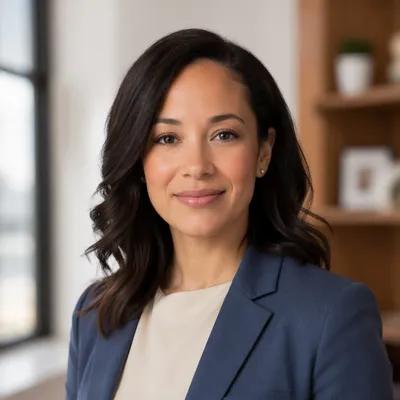 Warm Professional Woman Headshot in Office