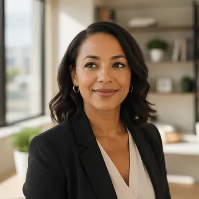 Warm Professional Woman Headshot in Office
