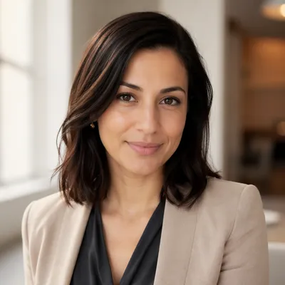 Warm Professional Woman Headshot Indoors