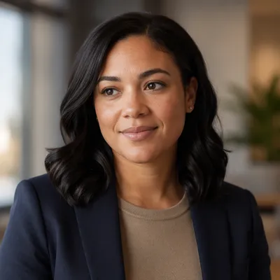 Warm Professional Woman Headshot in Office
