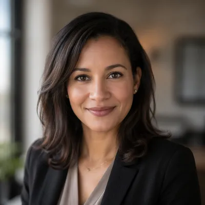 Warm Professional Woman Headshot in Office