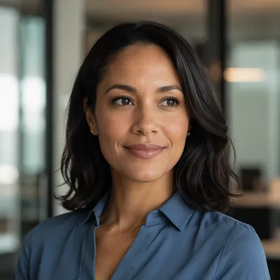 Warm Professional Woman Headshot in Office
