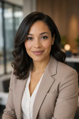 Warm Professional Woman Office Headshot Portrait