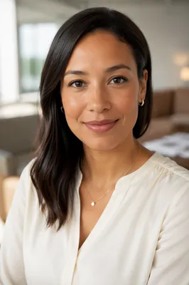 Warm Professional Woman Headshot in Office