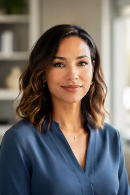 Warm Professional Woman Headshot in Office