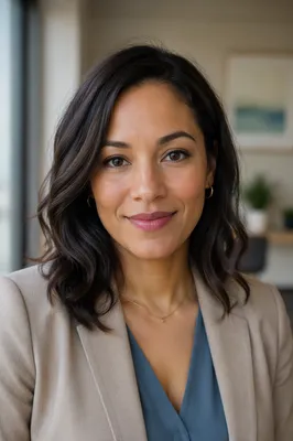 Warm Professional Woman Headshot in Office