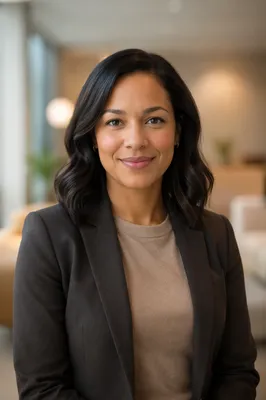 Warm Professional Woman Headshot in Office