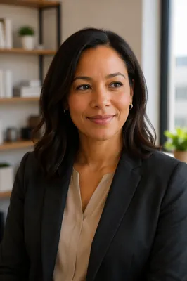 Warm Professional Woman Headshot in Office
