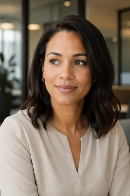 Warm Professional Headshot in Modern Office
