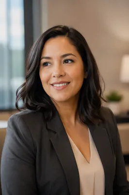 Warm Professional Woman Studio Headshot