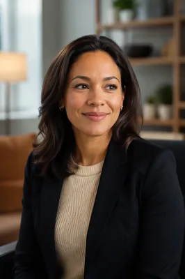 Warm Professional Woman Headshot in Office