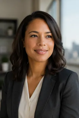 Warm Professional Woman Headshot in Office