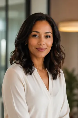 Warm Professional Woman Office Headshot Portrait