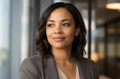 Warm Professional Headshot in Modern Office
