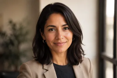 Warm Professional Woman Headshot Indoors