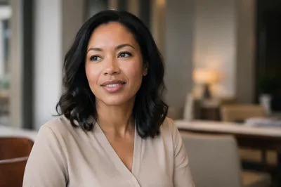 Warm Professional Woman Headshot in Office