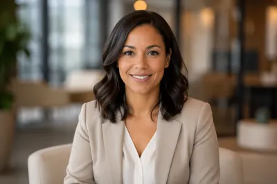 Warm Professional Woman Headshot in Office