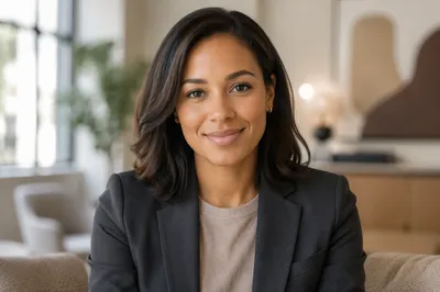 Warm Professional Woman Headshot in Office