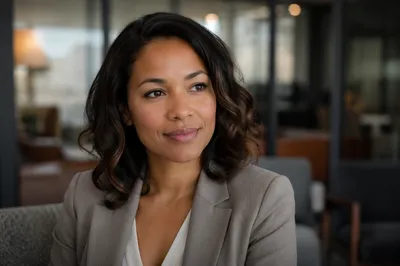Warm Professional Woman Headshot in Office