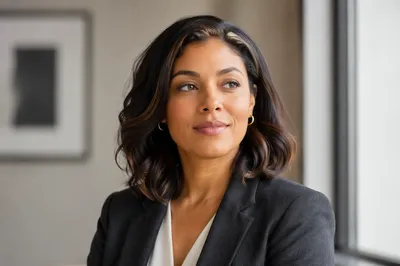 Warm Professional Headshot in Modern Office