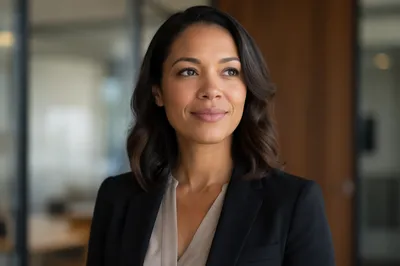 Warm Professional Woman Headshot in Office