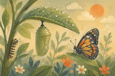 Hopeful Butterfly Emergence and New Life