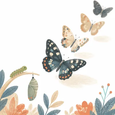 Hopeful Caterpillar to Butterfly Transformation