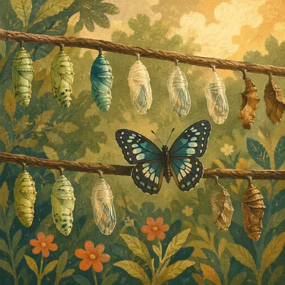 Butterfly Emergence Symbolizing Emotional Transformation