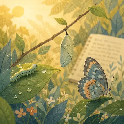 Hopeful Caterpillar to Butterfly Transformation Journey
