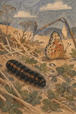 Caterpillar Butterfly Transformation in Earthy Macro